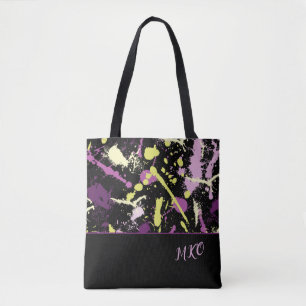 Lila und gelber Paint-Spritzer Tasche