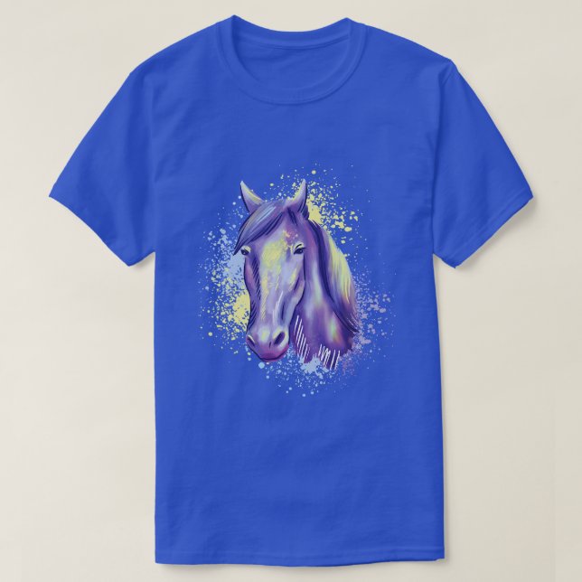 Lila und gelbes Aquarell Painti T-Shirt (Design vorne)