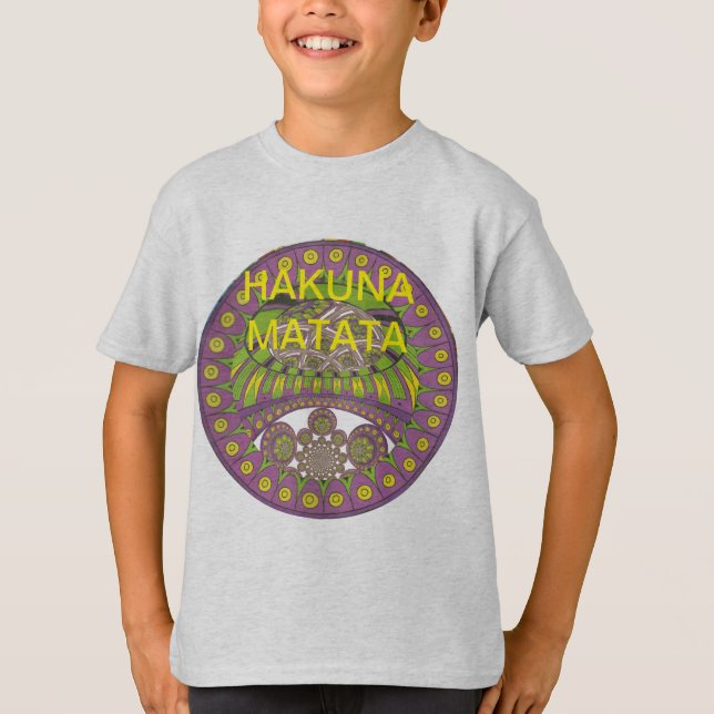 Lila und gelbes Kaleidoskop T-Shirt (Vorderseite)