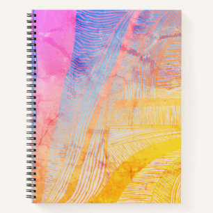 Lila und gelbes Wave SpiralNotebook Notizbuch