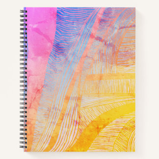 Lila und gelbes Wave SpiralNotebook Notizbuch