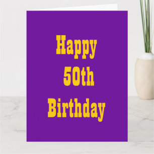 Lila und Gold 50. Big Birthday Card Karte