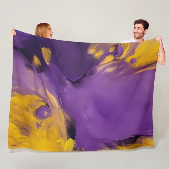 Lila und Gold abstrakt Fleecedecke (Beispiel)
