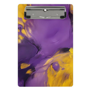 Lila und Gold Abstrakt Mini Klemmbrett