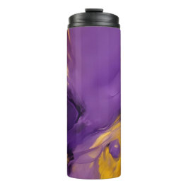 Lila und Gold Abstrakt Thermosbecher