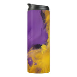 Lila und Gold Abstrakt Thermosbecher