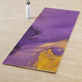 Lila und Gold Abstrakt Yogamatte