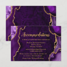 Lila und Gold Achat Hochzeitsunterkünfte
