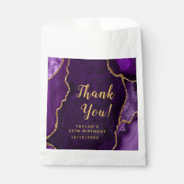 Lila und Gold Agate Geburtstag Vielen Dank Geschenktütchen