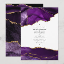 Lila und Gold Agate Hochzeit