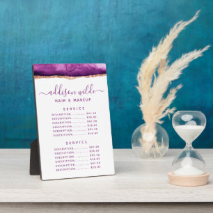 Lila und Gold Aquarell-Preis-Menü-Plakette Fotoplatte