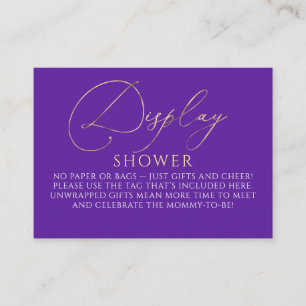 Lila und Gold Baby Shower - Display Dusche Begleitkarte