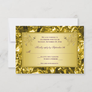 Lila und Gold Blumen RSVP-Karte RSVP Karte