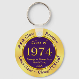 Lila und Gold Class von 1974 Geschenke Class Wiede Schlüsselanhänger