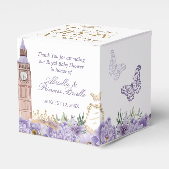 Lila und Gold einmal auf einmal Prinzessin Geschenkschachtel (Vorderseite)