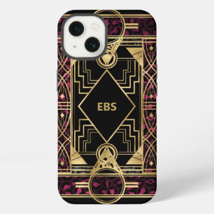 Lila und Gold Elegantes Art Deco Design iPhone Hülle