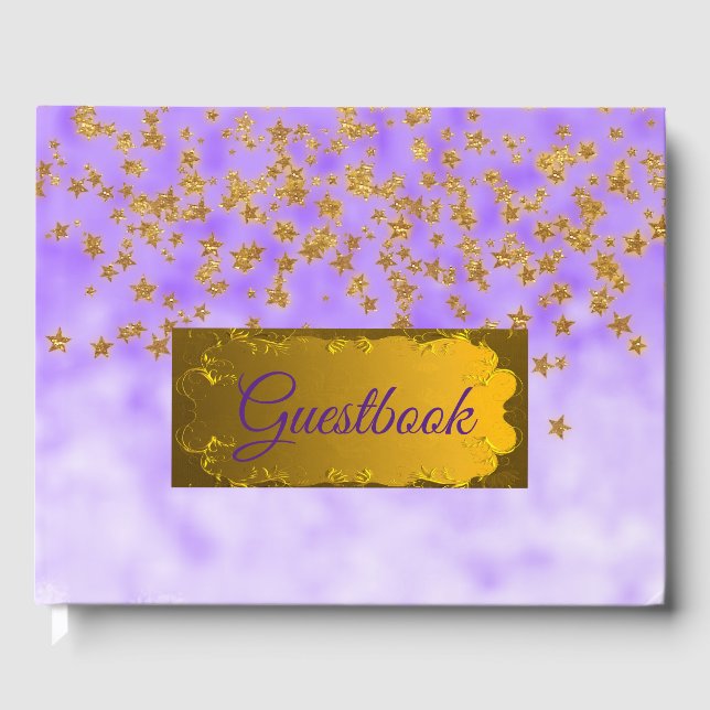 Lila und Gold Gästebuch (Vorderseite)