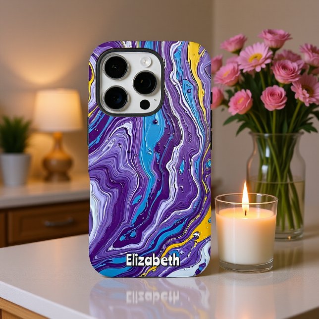 Lila und Gold Geode Flow iPhone 16 Pro Hülle (Von Creator hochgeladen)