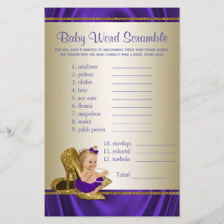 Lila und Gold Girl Baby Showspiele