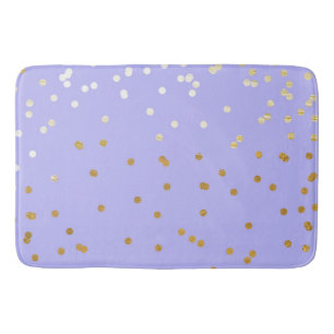 Lila und Gold Konfetti Punkte Moderne Glamour Glam Badematte