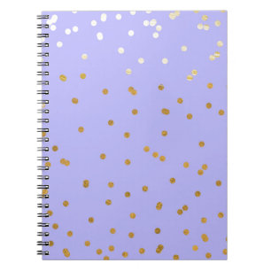Lila und Gold Konfetti Punkte Moderne Glamour Glam Notizblock