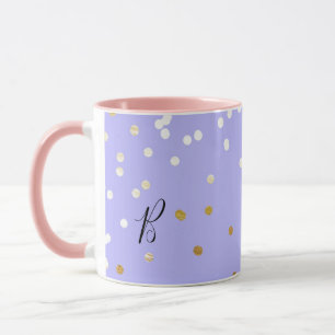 Lila und Gold Konfetti Punkte Moderne Glamour Glam Tasse
