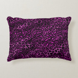 Lila und Gold Leopard Serie Design 3 Dekokissen