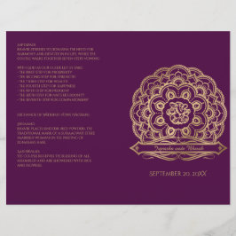 Lila und Gold Mandala Hindu Hochzeitsprogramm