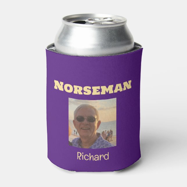 Lila und Gold Norseman Custom Foto Dosenkühler (Kanne Vorderseite)