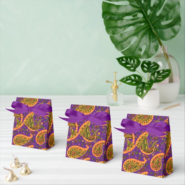 Lila und Gold Paisley Beautiful Bright Geschenkschachtel (Zahlreiche)