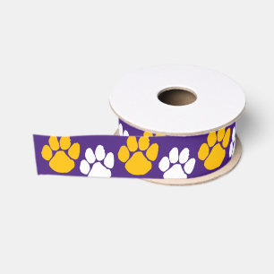 Lila- und Gold-Pawprint Ripsband