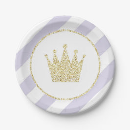 Lila und Gold Princess Crown Party Teller