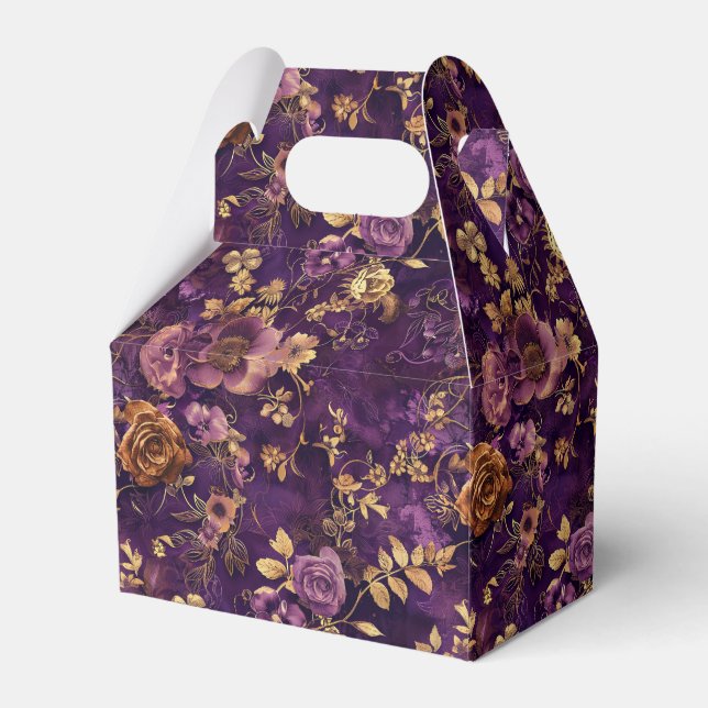 Lila und Gold-Rose Geschenkschachtel (Vorderseite)