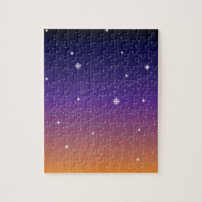 Lila und Gold Starry Sunset Sky (Vertikal)