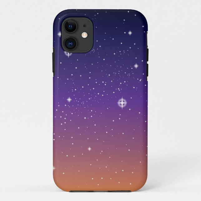 Lila und Gold Starry Sunset Sky Case-Mate iPhone Hülle (Rückseite)
