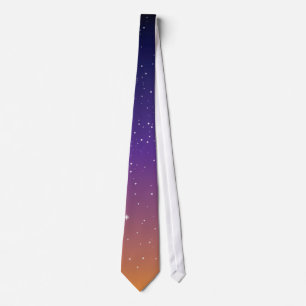 Lila und Gold Starry Sunset Sky Krawatte