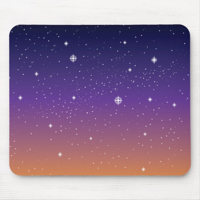 Lila und Gold Starry Sunset Sky Mousepad (Vorne)