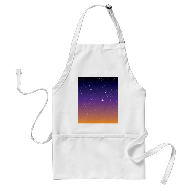 Lila und Gold Starry Sunset Sky Schürze (Vorne)