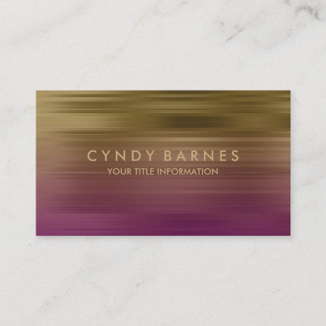 Lila und Gold Strip Business Card Visitenkarte (Vorderseite)