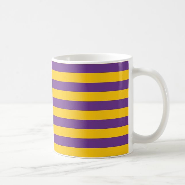 Lila und Gold Stripes Tasse (Rechts)