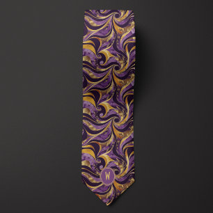 Lila und Gold Vortex Abstrakt Neck Tie Krawatte