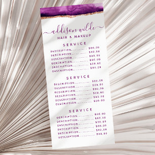 Lila und Gold Wasserfarbe Rack Card Werbekarte