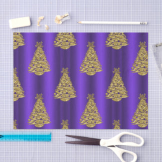 Lila und Gold Weihnachten Seidenpapier