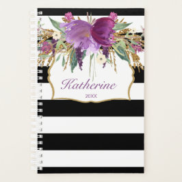 Lila und goldene Blume Planer