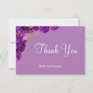 Lila und goldene Blumenkarten