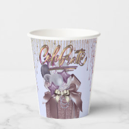 Lila und goldene Feier Pappbecher