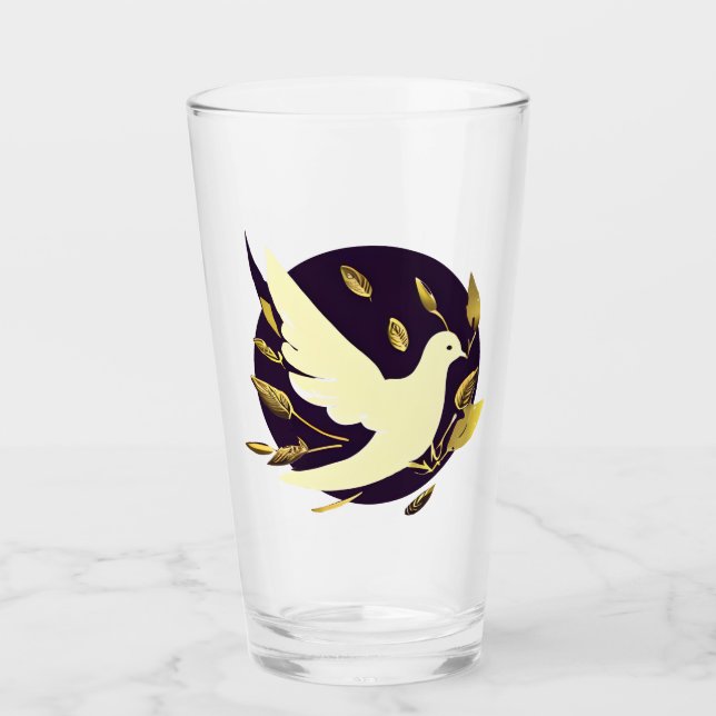 Lila und goldene Friedenstruppe Glas (Vorderseite)