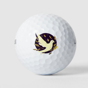 Lila und goldene Friedenstruppe Golfball