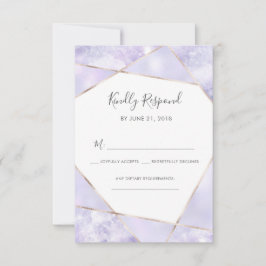 Lila und goldene geometische RSVP-Karten Einladung