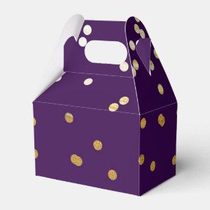 Lila und goldene glänzende Konfetti-Punkte moderne Geschenkschachtel